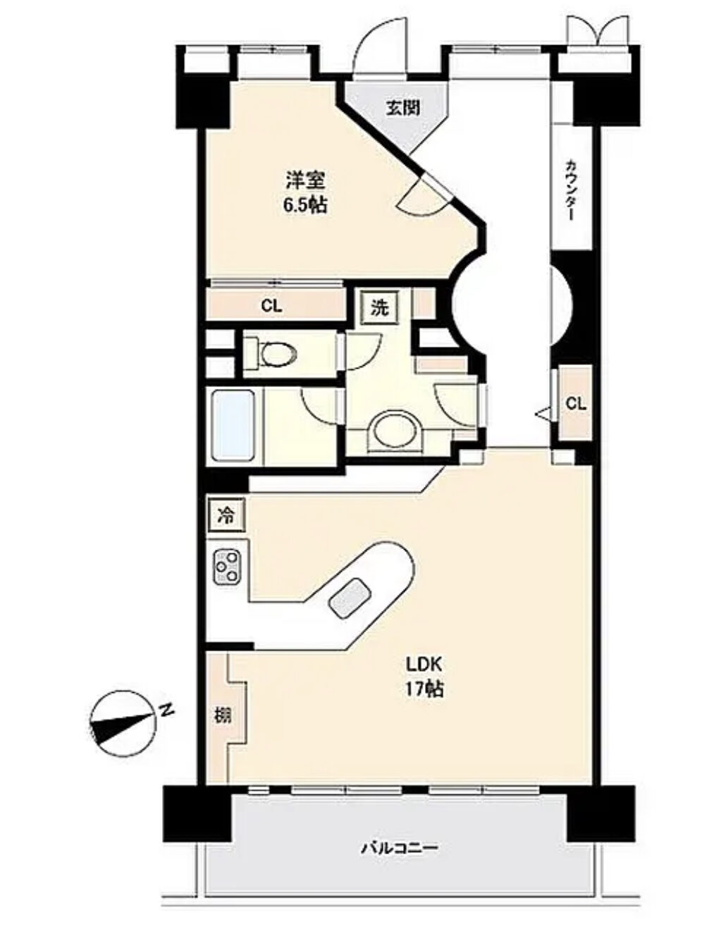 ライオンズタワー片瀬江ノ島の間取り図
